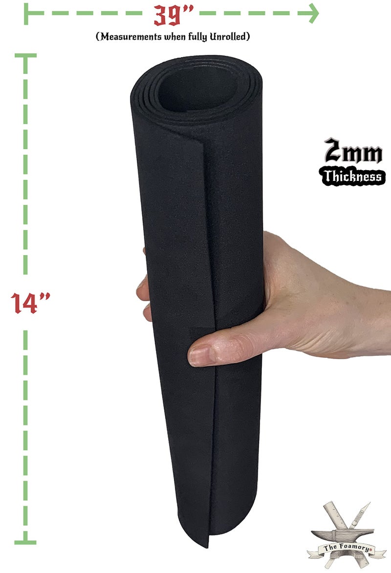 The Foamory EVA Foam Cosplay - (2mm to 10mm) - Black or White - 14"" x 39"" Sheet - Ultra High Density 85 kg/m3 - by The Foamory (Black, 2mm - Thickness) - Image 4